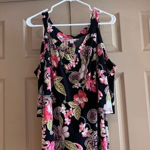 Est. 1946 floral cold shoulder blouse
